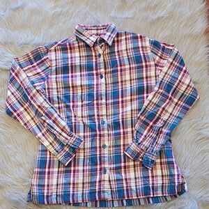 Cabelas womens teal, purple and white flannel size small‎